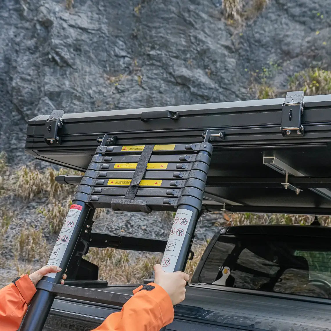 Lofti Millie hard-shell rooftop tent interior detail